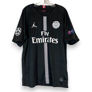 Shirts Paris Saint Germain Soccer Jersey Black Fly Emirates